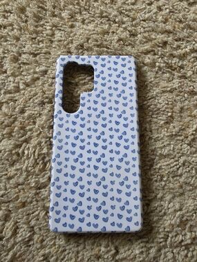 Casely S25 UltraWhite Phone Case with Blue Heart Pattern - Magsafe